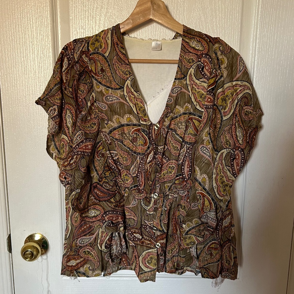 Ladies Woven Top Plus Size